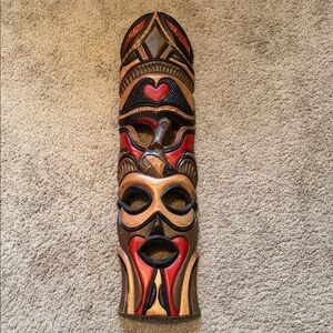 Colorful Hand- Carved Wooden mask/totem style native inspired… Wall Art